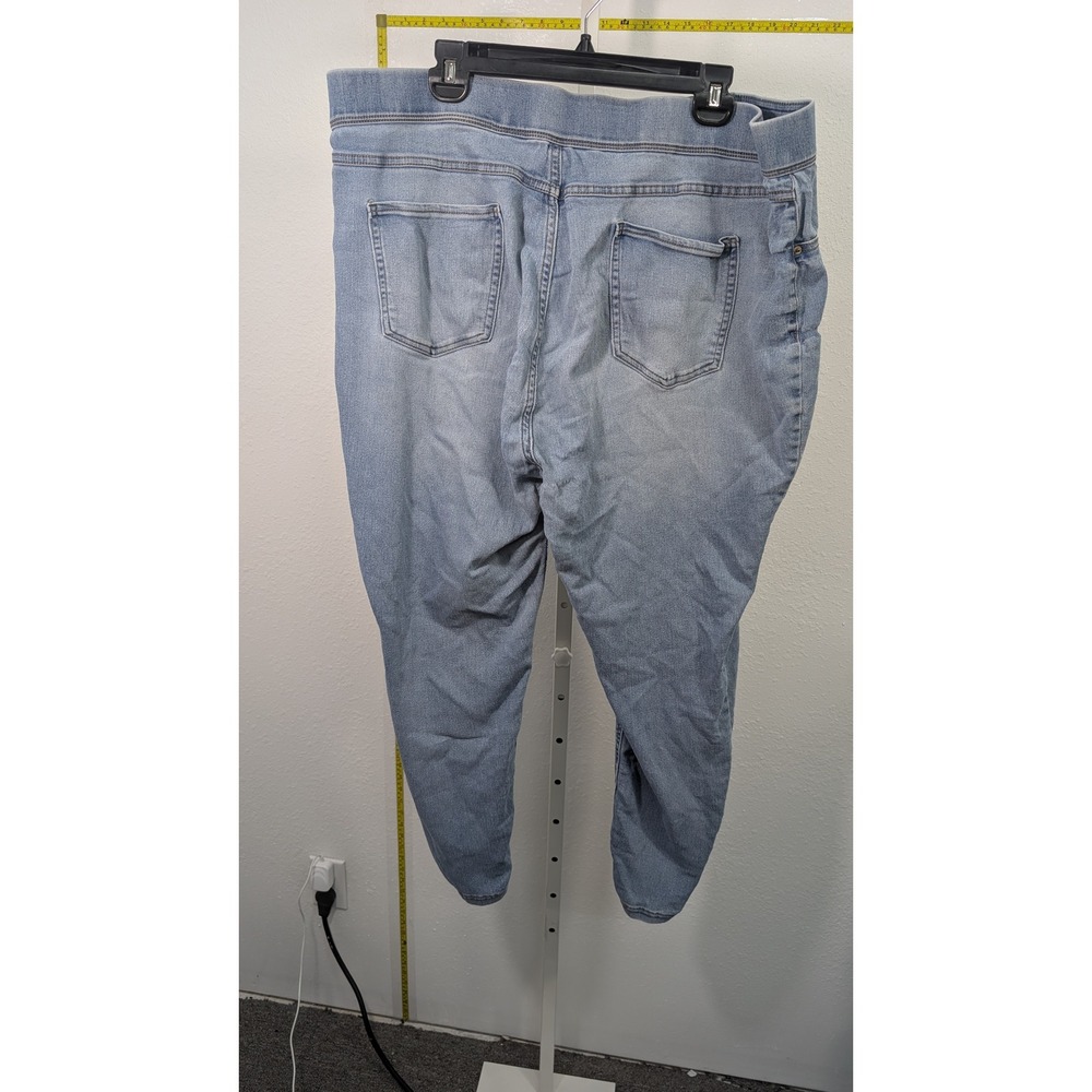 Terra & Sky Womens 2X Light Wash Denim Jeggings High Rise Pull On Skinny Jeans - Picture 3 of 3